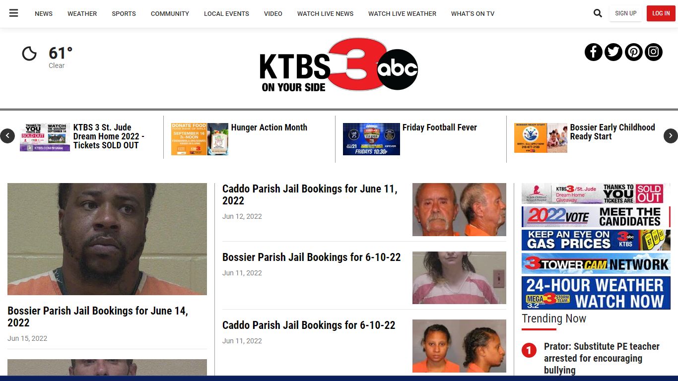 Jail Bookings | ktbs.com